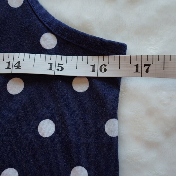 Lands’ End Navy Polka Dot Sleeveless Shift Dress Size XS - Picture 5 of 9